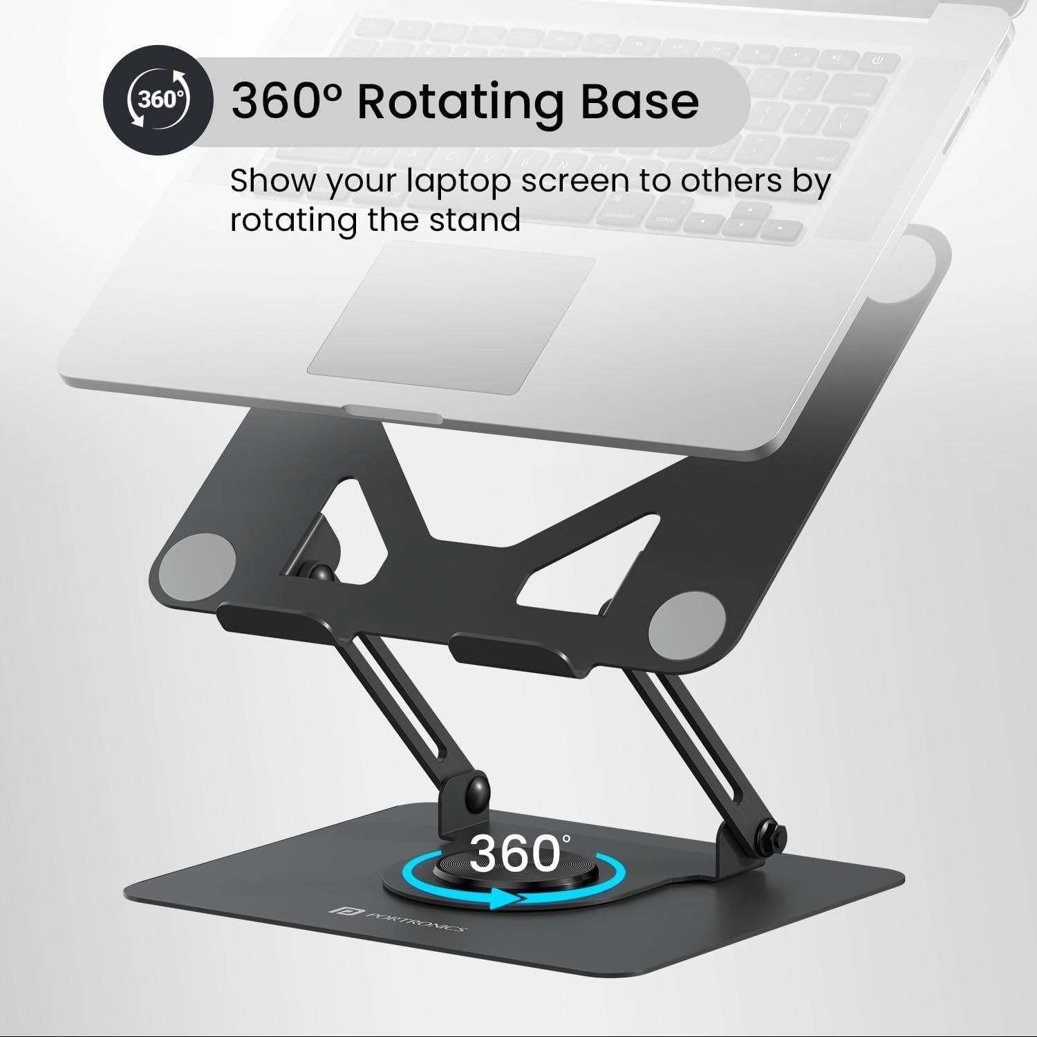 Adjustable Laptop Stand with 360° Rotating Base