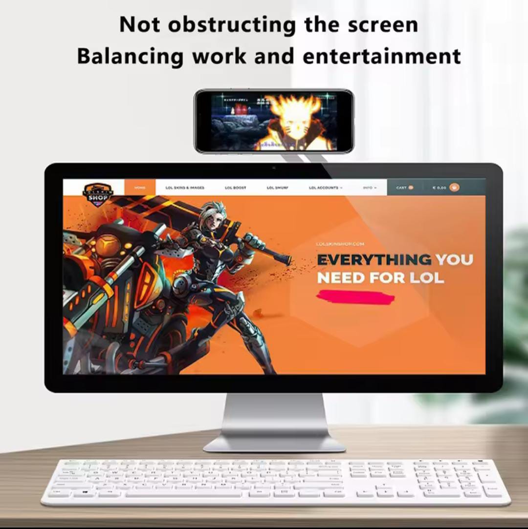 Laptop Phone Stand Metal Expansion Screen Side Mount Magnetic Folding Phone Holder For Xiaomi IPhone Pc Pointer Support / Bracket